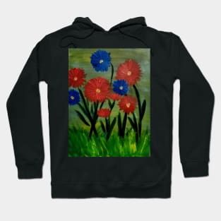 Some wildflowers growing free in red and blue flowers Hoodie